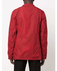 rotes vertikal gestreiftes Sakko von Comme Des Garcons SHIRT