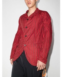 rotes vertikal gestreiftes Sakko von Comme Des Garcons SHIRT