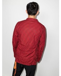 rotes vertikal gestreiftes Sakko von Comme Des Garcons SHIRT