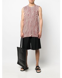 rotes vertikal gestreiftes Trägershirt von Homme Plissé Issey Miyake