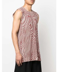 rotes vertikal gestreiftes Trägershirt von Homme Plissé Issey Miyake