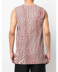 rotes vertikal gestreiftes Trägershirt von Homme Plissé Issey Miyake