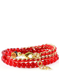 rotes verziert mit Perlen Armband