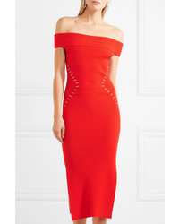 rotes verziertes figurbetontes Kleid von Mugler