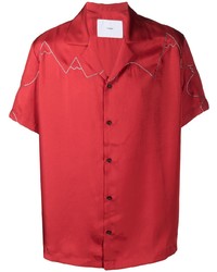 rotes verziertes Kurzarmhemd