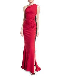 rotes verziertes Spitze Ballkleid