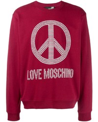 rotes verziertes Sweatshirt von Love Moschino