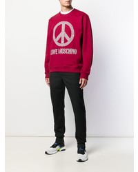 rotes verziertes Sweatshirt von Love Moschino