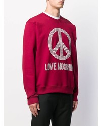 rotes verziertes Sweatshirt von Love Moschino