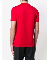 rotes verziertes T-Shirt mit einem Rundhalsausschnitt von Versace