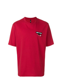 rotes verziertes T-Shirt mit einem Rundhalsausschnitt von Versus