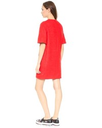 rotes Wollgerade geschnittenes kleid von MSGM