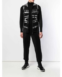 schwarze ärmellose Jacke mit geometrischem Muster von Philipp Plein