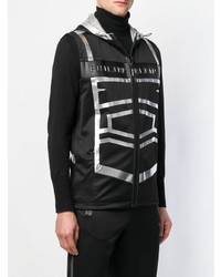 schwarze ärmellose Jacke mit geometrischem Muster von Philipp Plein