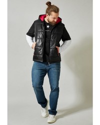 schwarze ärmellose Jacke von MEN PLUS BY HAPPY SIZE