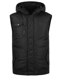 schwarze ärmellose Jacke von Solid