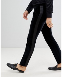 schwarze Anzughose aus Samt von Twisted Tailor