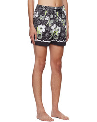 schwarze Badeshorts mit Blumenmuster von Amiri