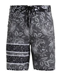 schwarze Badeshorts mit Blumenmuster von Hurley