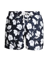 schwarze Badeshorts mit Blumenmuster