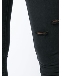schwarze enge Jeans aus Baumwolle mit Destroyed-Effekten von Paige