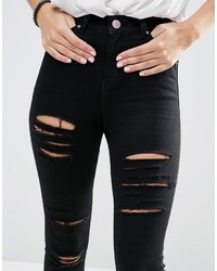 schwarze enge Jeans aus Baumwolle von Asos