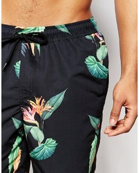 schwarze bedruckte Badeshorts von Asos