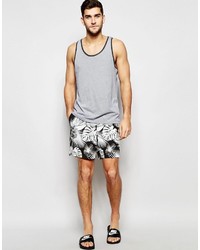 schwarze bedruckte Badeshorts von Asos