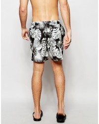 schwarze bedruckte Badeshorts von Asos