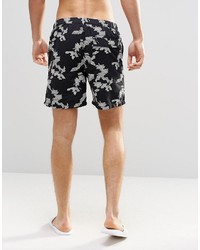 schwarze bedruckte Badeshorts von Jack and Jones