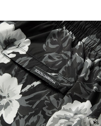 schwarze bedruckte Badeshorts von Dolce & Gabbana
