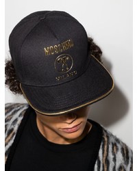 schwarze bedruckte Baseballkappe von Moschino