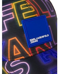 schwarze bedruckte Baseballkappe von KARL LAGERFELD JEANS