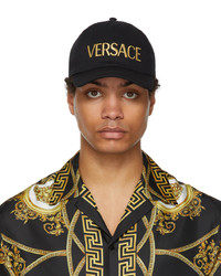 schwarze bedruckte Baseballkappe von Versace