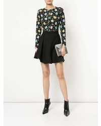 schwarze bedruckte Bluse mit Knöpfen von Hysteric Glamour
