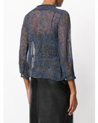 schwarze bedruckte Bluse mit Knöpfen von Isabel Marant Etoile