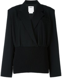 schwarze bedruckte Bluse von DKNY