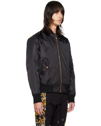 schwarze bedruckte Bomberjacke von VERSACE JEANS COUTURE