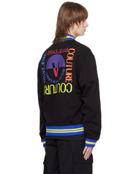 schwarze bedruckte Bomberjacke von VERSACE JEANS COUTURE