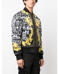 schwarze bedruckte Bomberjacke von VERSACE JEANS COUTURE