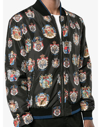 schwarze bedruckte Bomberjacke von Dolce & Gabbana