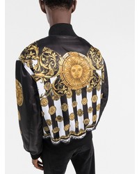 schwarze bedruckte Bomberjacke von VERSACE JEANS COUTURE