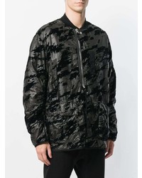 schwarze bedruckte Bomberjacke von Stone Island Shadow Project