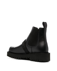 schwarze bedruckte Chelsea Boots aus Leder von Valentino Garavani