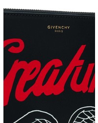 schwarze bedruckte Clutch Handtasche von Givenchy