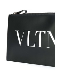 schwarze bedruckte Clutch Handtasche von Valentino