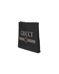 schwarze bedruckte Clutch Handtasche von Gucci