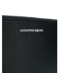 schwarze bedruckte Clutch Handtasche von Alexander McQueen