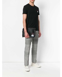 schwarze bedruckte Clutch Handtasche von Alexander McQueen