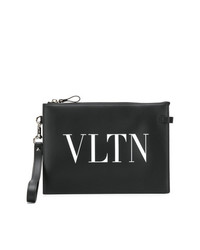 schwarze bedruckte Clutch Handtasche von Valentino